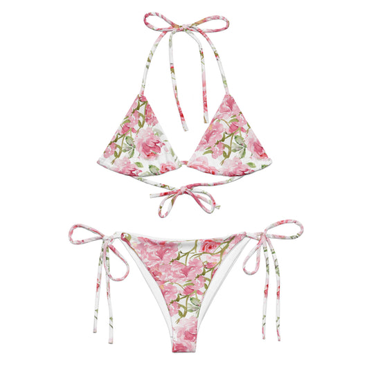 pink floral bikini set