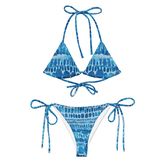 blue watercolor bikini