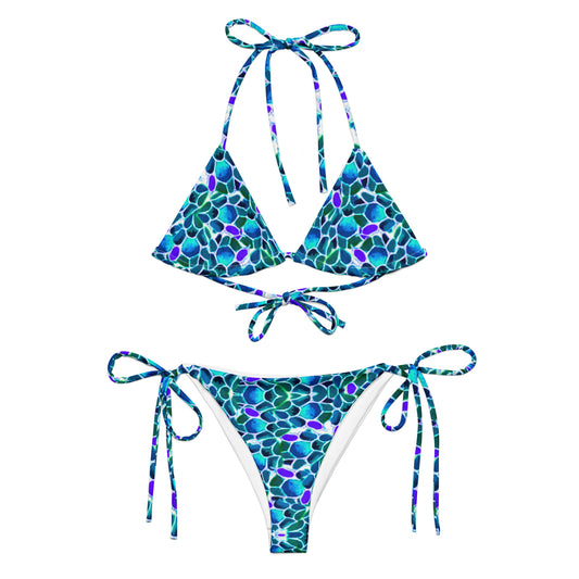 blue turtle shell string bikini